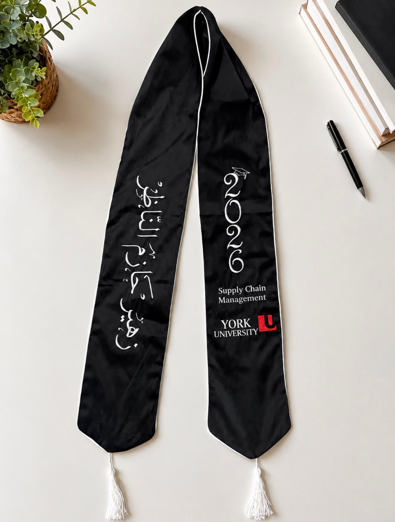 Custom velvet graduation stole