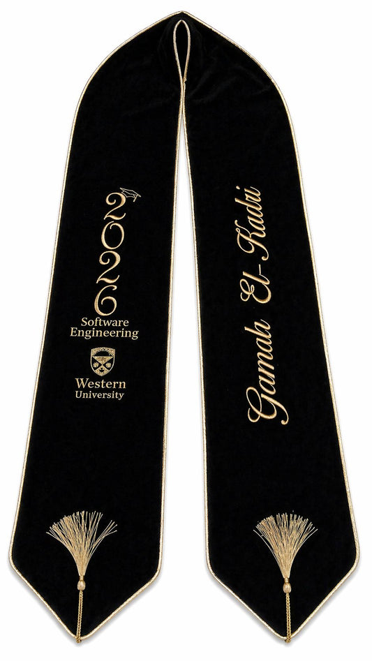 Custom velvet graduation stole