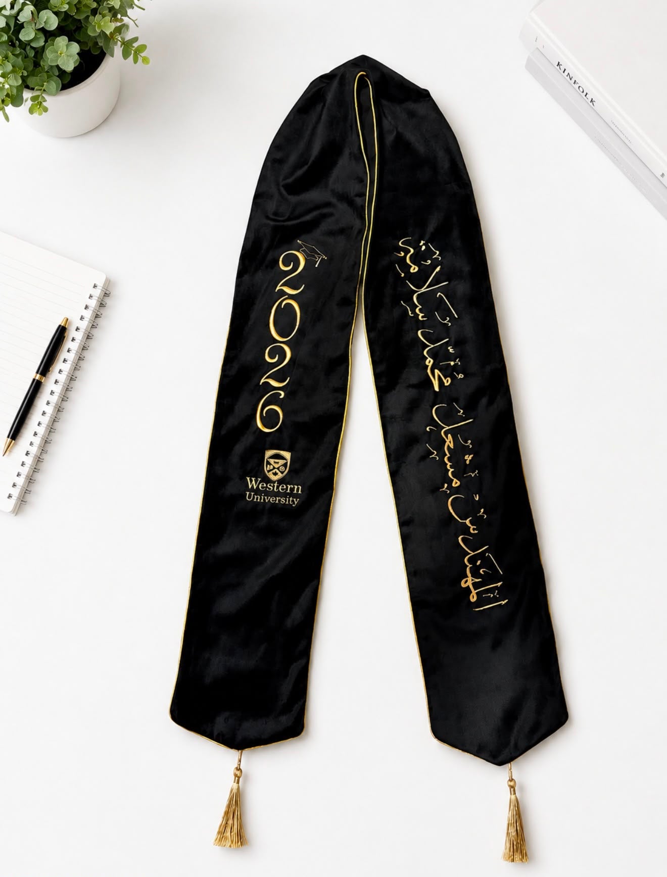 Custom velvet graduation stole